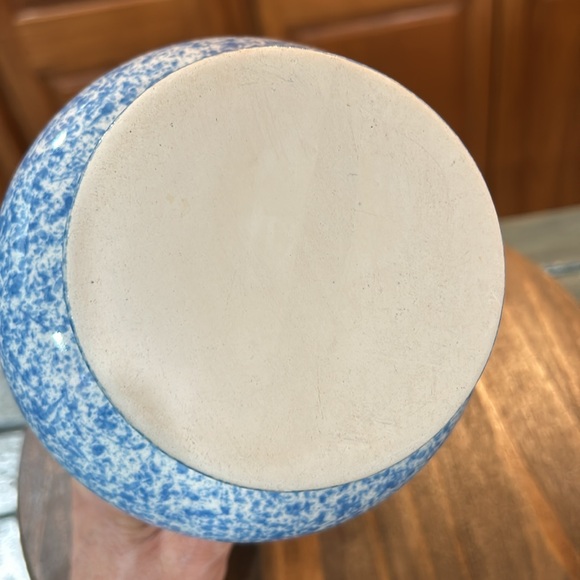 Vintage 8” Pitcher/Vase & 11” Bowl Set White w/Blue Speckle Decor - Picture 7 of 11